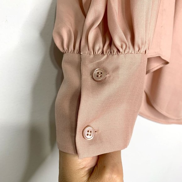 REBECCA TAYLOR Drawstring Blouse in Blush Sz 2 - Picture 5 of 9